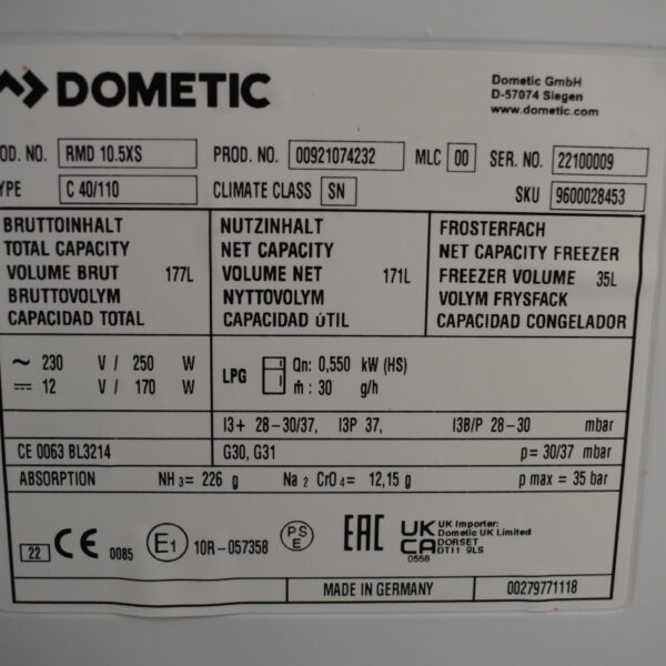 Dometic Kühlschrank Typ RMD10.5XS