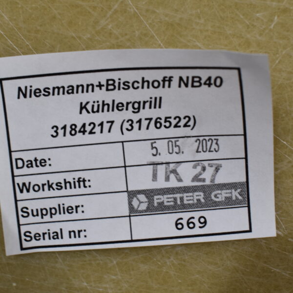 Kühlergrill für Niesmann und Bischoff I-Smove 2021-2023; schwarz