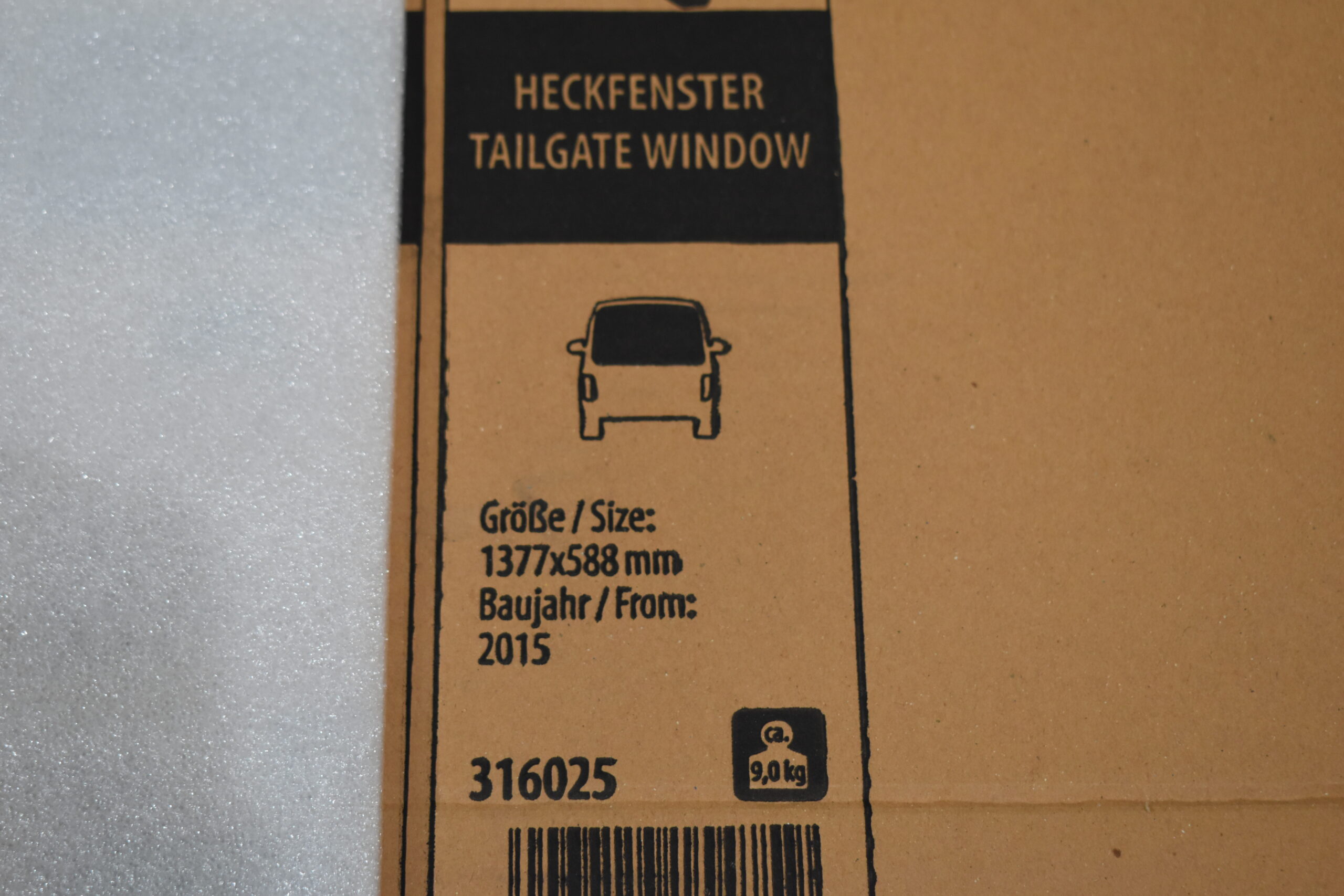 Carbest getöntes Heckglasfenster für VW Caddy Maxi