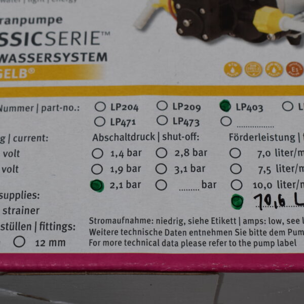 Lilie Membranpumpe Trinkwassersystem LP403