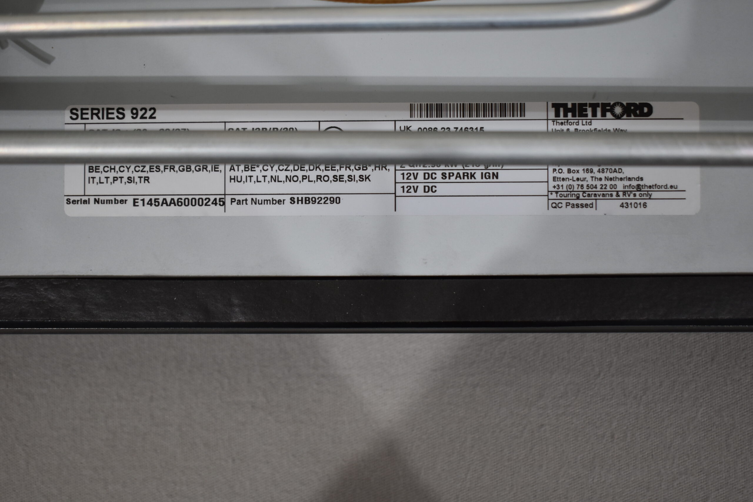 Thetford Gaskocher Series 922