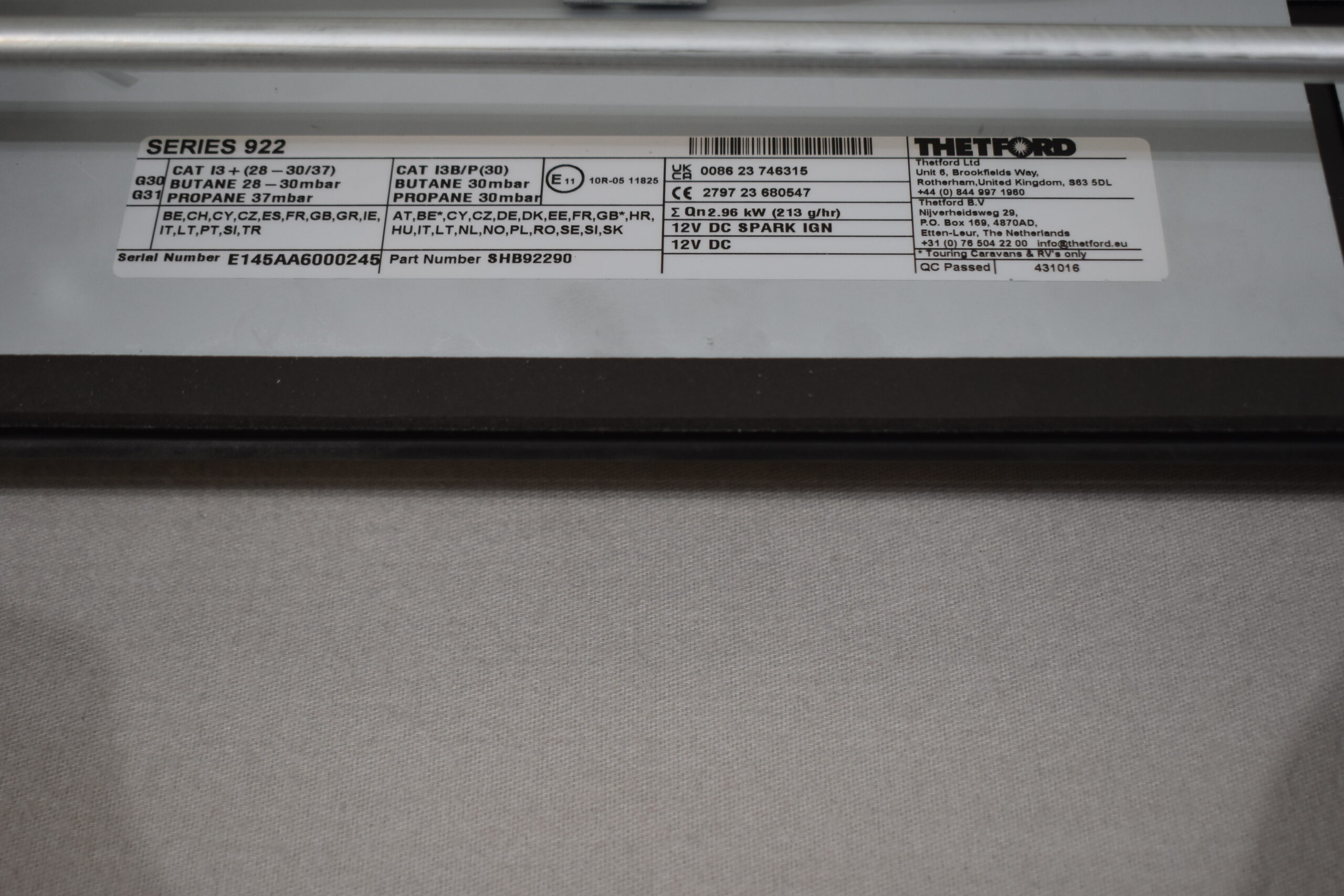 Thetford Gaskocher Series 922