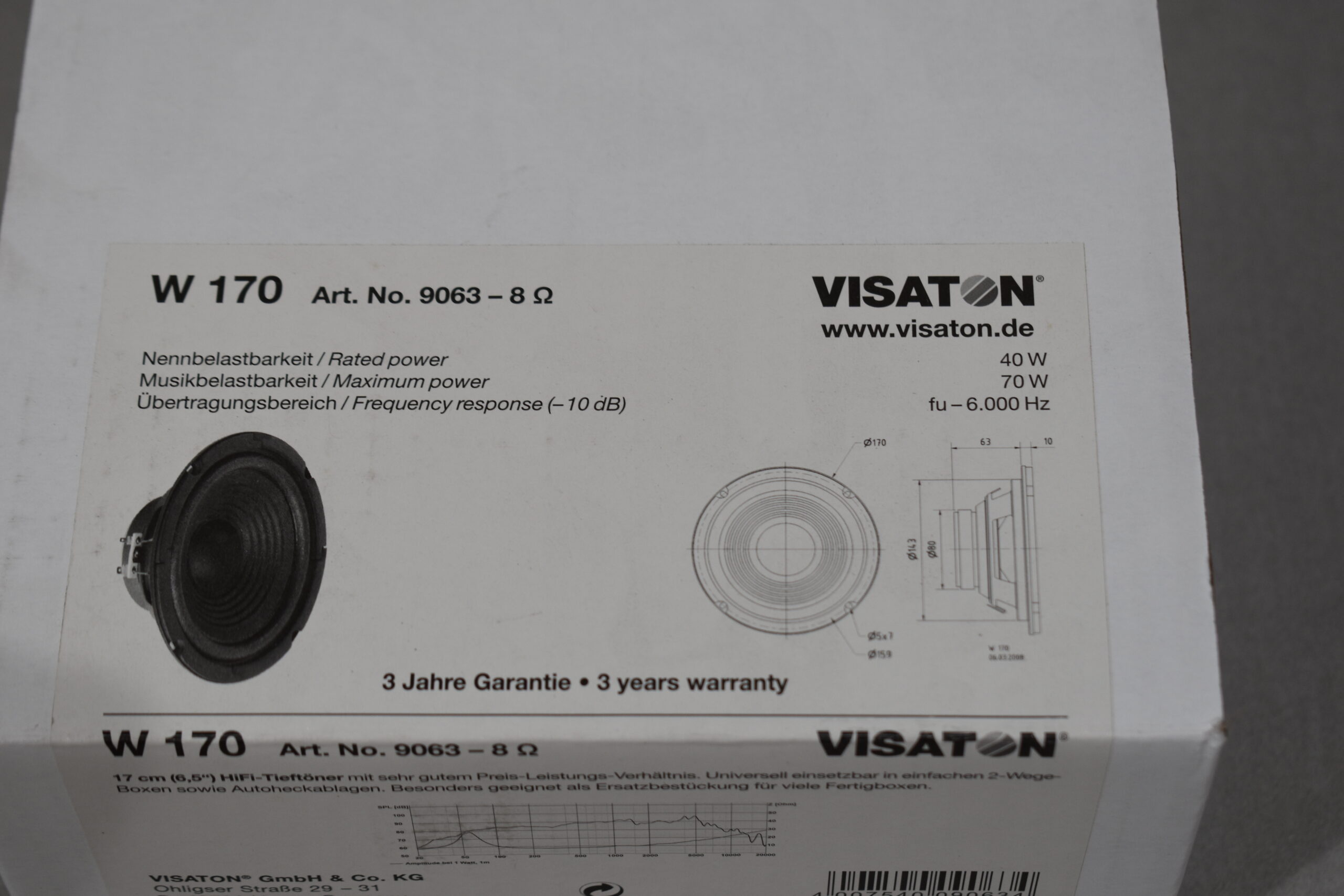 Visaton Lautsprecher W170; 1 Paar – Bild 6