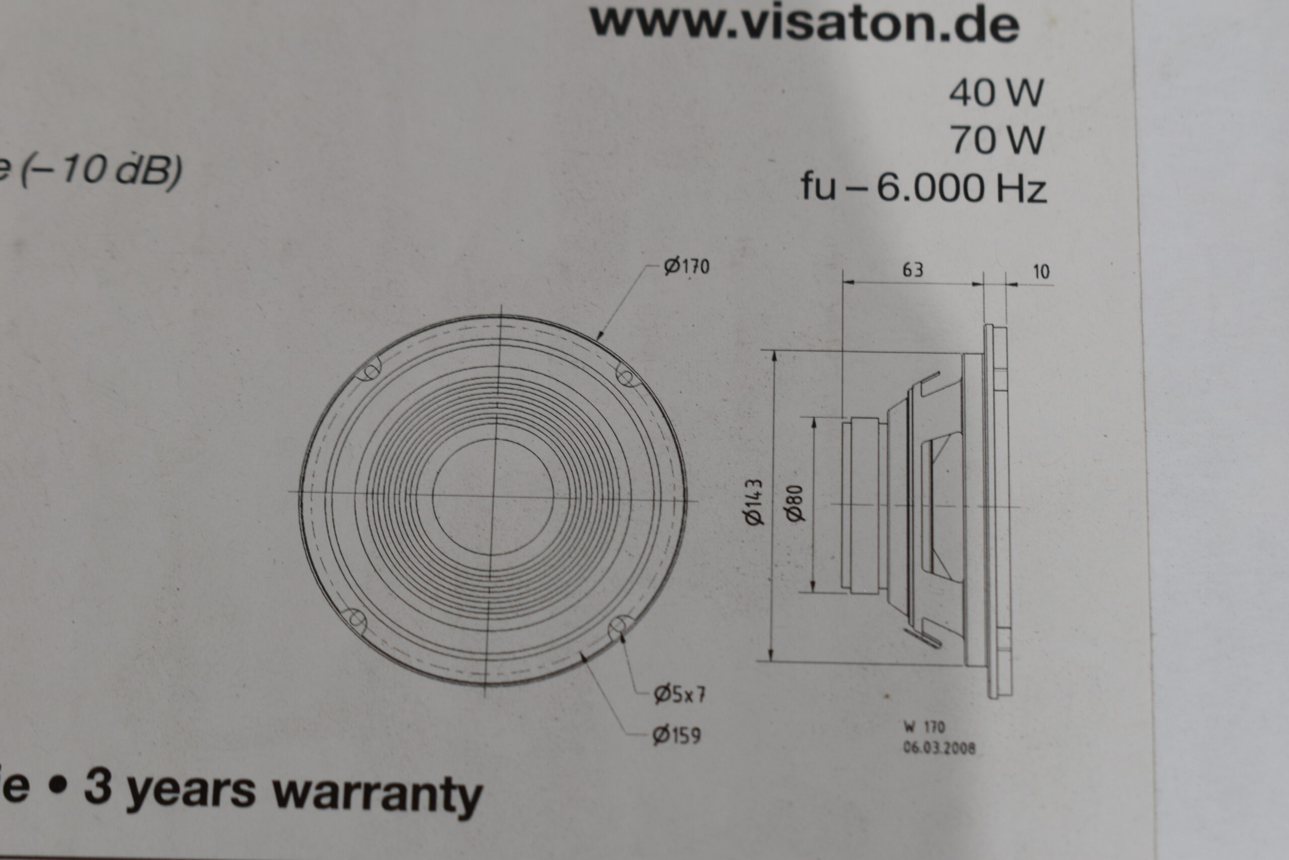 Visaton Lautsprecher W170; 1 Paar – Bild 7