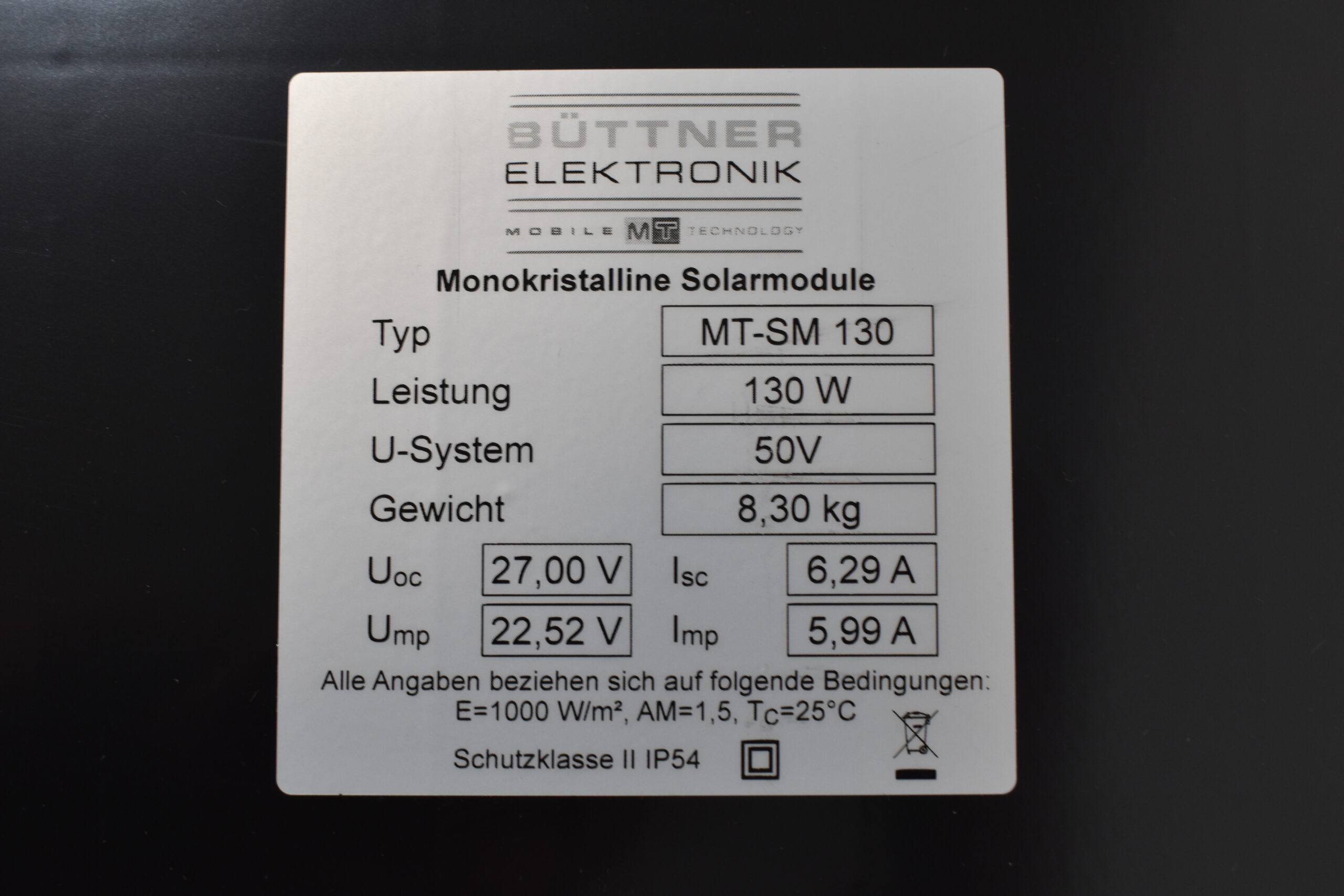 Büttner Elektronik Solarmodul MT-SM130 – Bild 8
