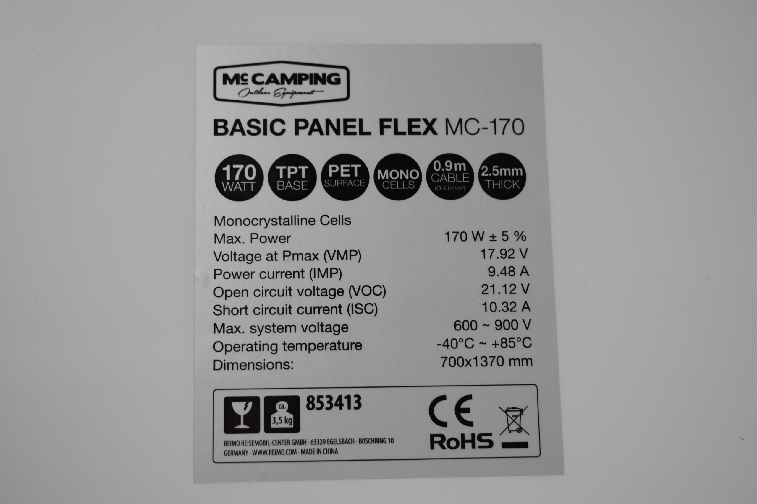 Mc Camping flexibles Solarmodul MC-170 – Bild 7