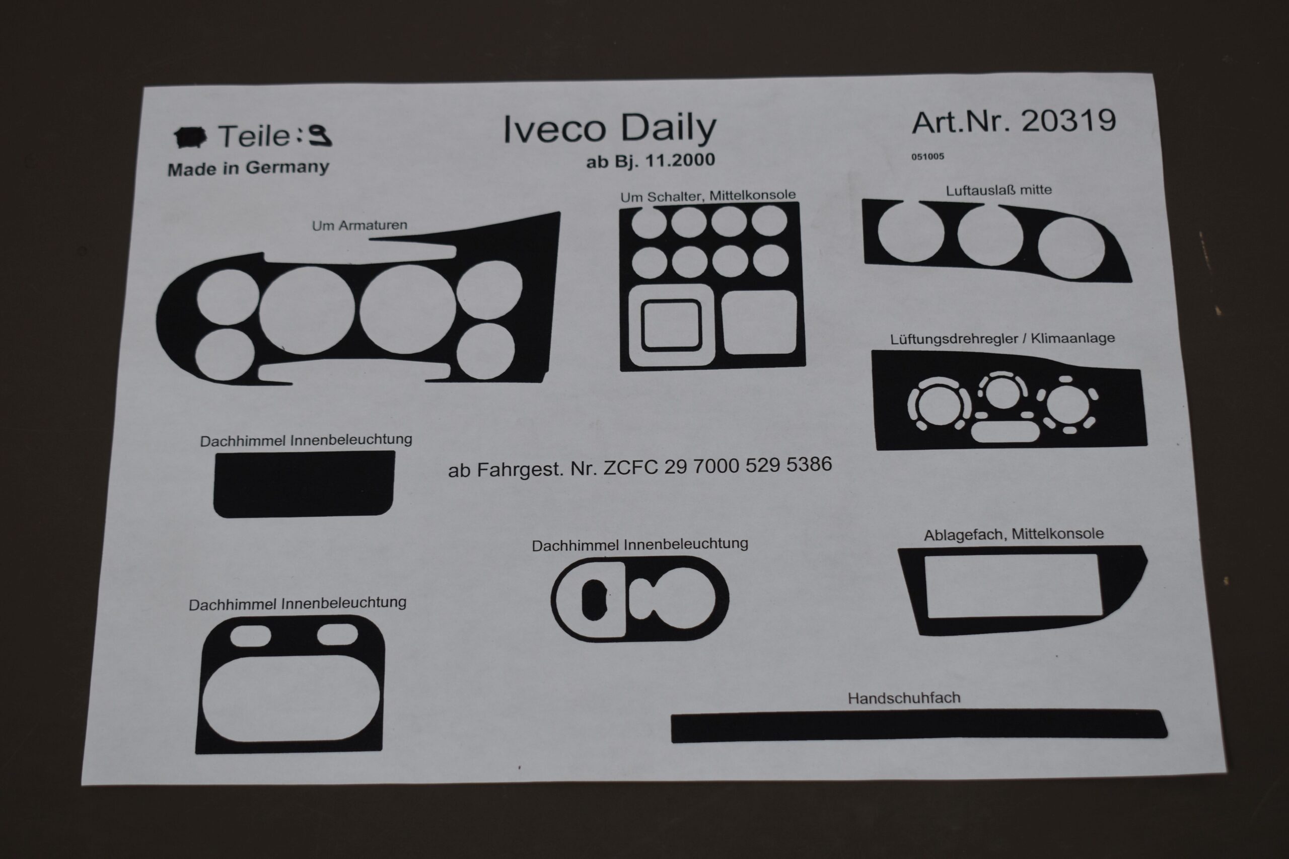 9 teiliges Dekor für Iveco Daily; ab BJ 11.2000 – Bild 9
