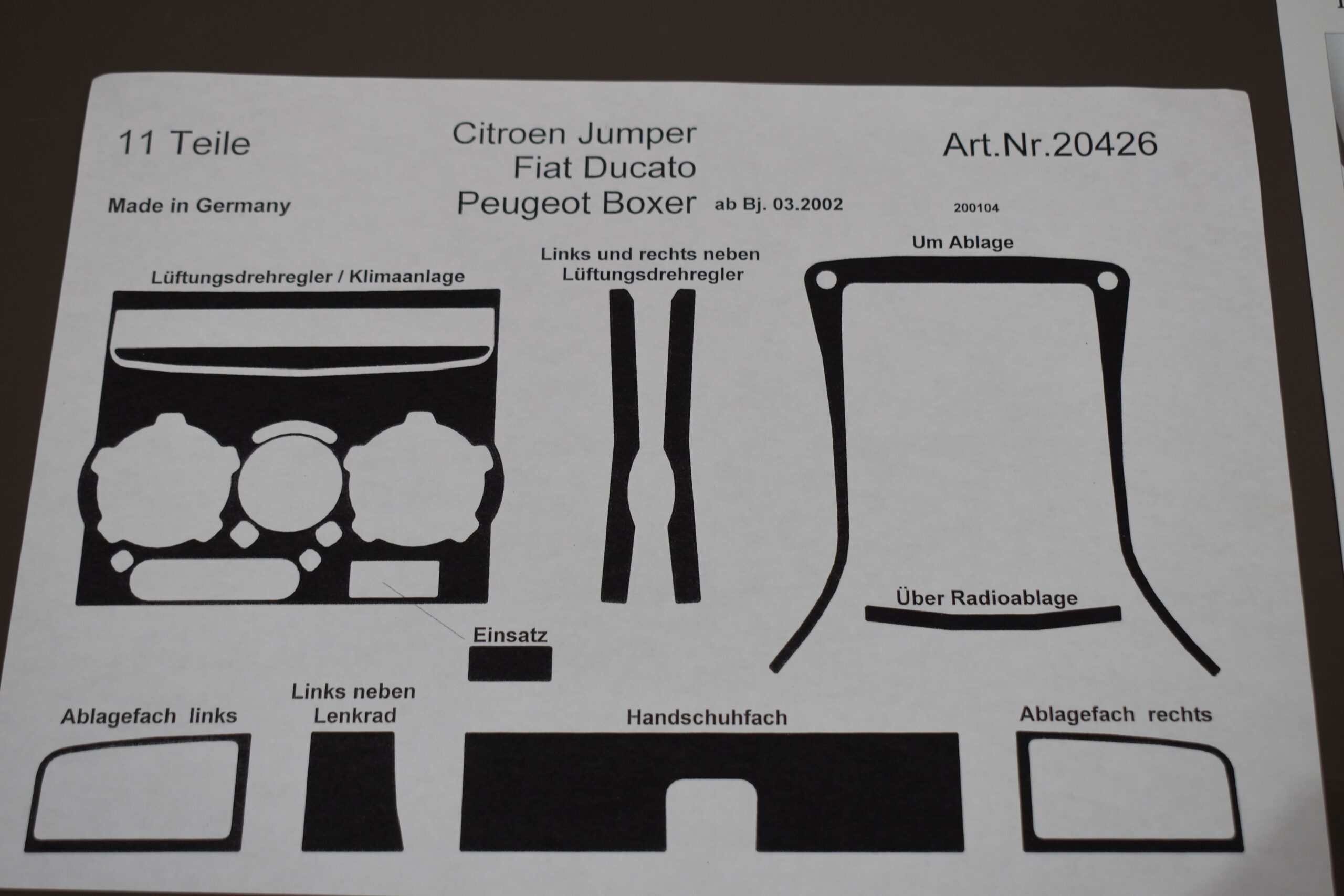 11 teiliges Dekor Set für Fiat Ducato ab Bj 03.2002 – Bild 7