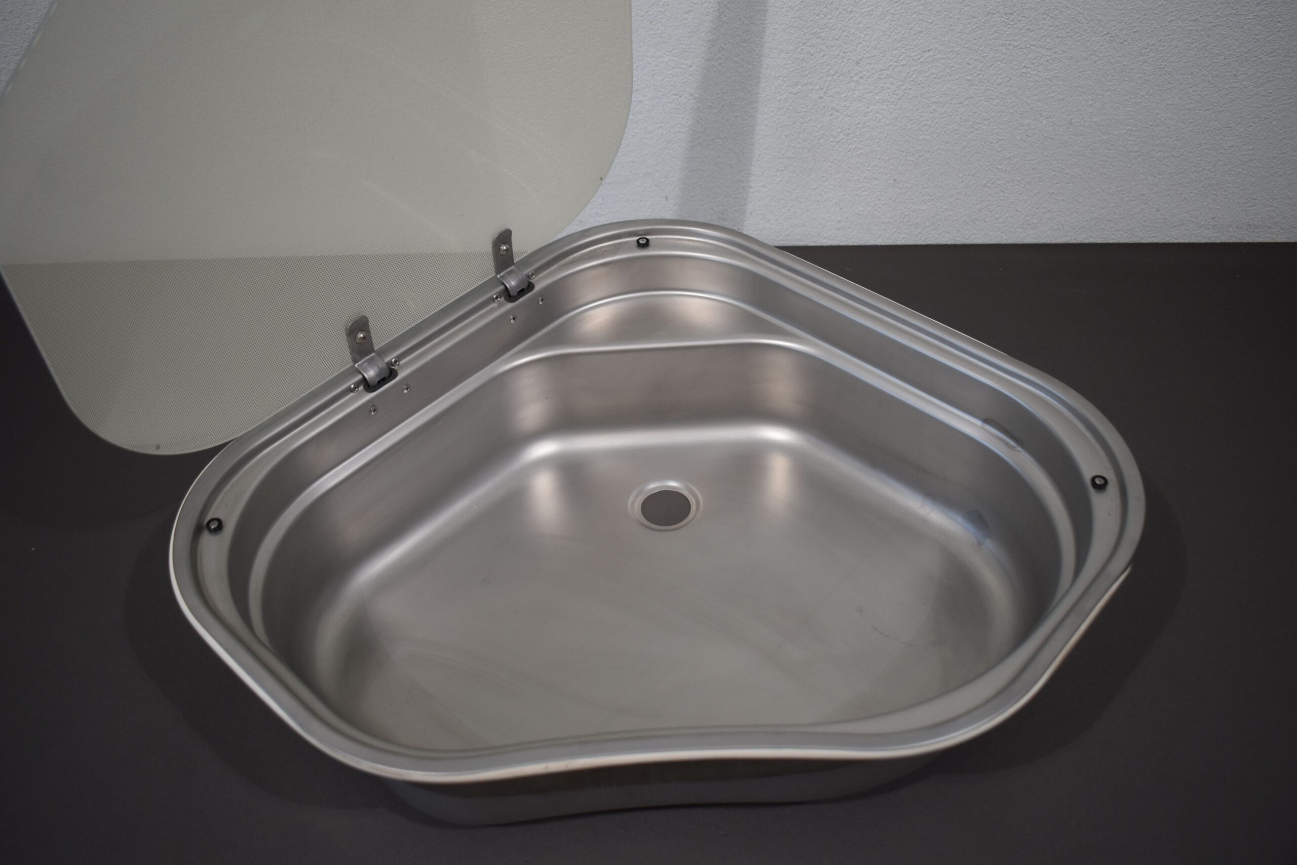 Edelstahl Eck-Spülbecken 560x455mm – Bild 5