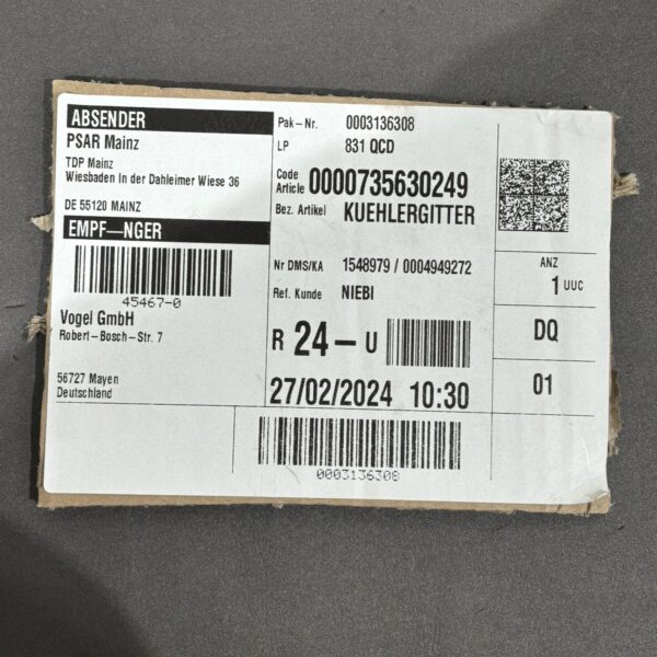 Alternative view of Niesmann+Bischoff Kühlergrill